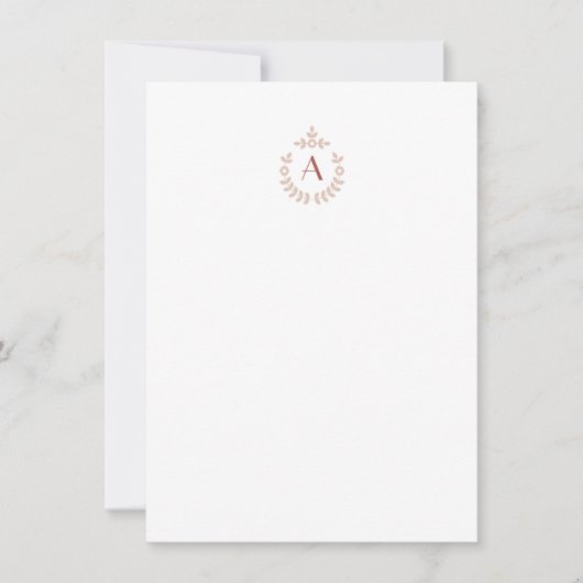 ボタニッエレガントクペンダントクレストイニシャルモノグラム ノートカード (正面)