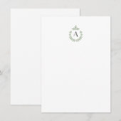 ボタニッエレガントクペンダントクレストイニシャルモノグラム ノートカード (正面/裏面)