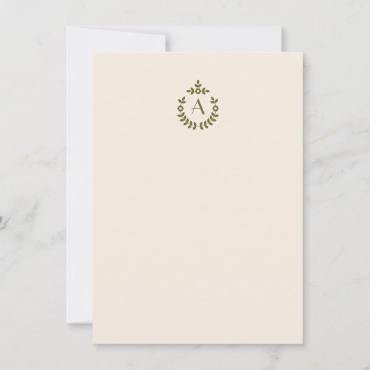 ボタニッエレガントクペンダントクレストイニシャルモノグラム ノートカード (正面)