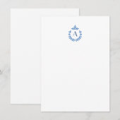 ボタニッエレガントクペンダントクレストイニシャルモノグラム ノートカード (正面/裏面)