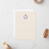ボタニッエレガントクペンダントクレストイニシャルモノグラム ノートカード (正面/裏面インサイチュ)