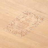 ボタニッエレガントクボハテラコッタラインアート アクリル招待状 (レイダウン)