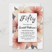 ボタニッエレガントクボホウォーター色フローラ誕生日 招待状 (正面)