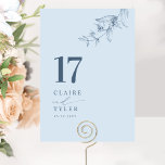 ボタニッエレガントクミニマル・ダスティー結婚ブルー テーブルナンバー<br><div class="desc">この埃っぽい青いテーブル番号カードを使っエレガントて、お客結婚様のテーブルに案内しよう。書スタイリッシュ字の「and」と共に横に名前の付いたシンプルデザインモダン。繊細な手描きの植物性の緑のコーナー詳細。各テーブル番号の個別の注文を行う(つまり、3つのテーブルを持つイベントの場合は、3つの注文をショッピングカートに入違うれ、1つはテーブル番号、2はテーブル番号、もう1つはテーブル番号3に注文する)。テーブル番号カードをすべて完了したら、支払いに進む。フルシグネージモダンセットを含む様々なコーディネート製品と共にエレガントコレクションの一つ結婚の「タイポグラフィブルー」。コレクション全体のアクセス： https://www.zazzle.com/collections/modern_elegant_typography_blue_wedding_collection-119316758339581837</div>
