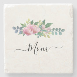ボタニッエレガントクモダングリーンピンク花ママ ストーンコースター