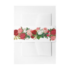 ボタニッエレガントクモダングリーンレッドブルゴーニュ花 招待状ベリーバンド