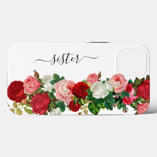 ボタニッエレガントクモダングリーンレッドブルゴーニュ花 Case-Mate iPhoneケース (裏面 (横))