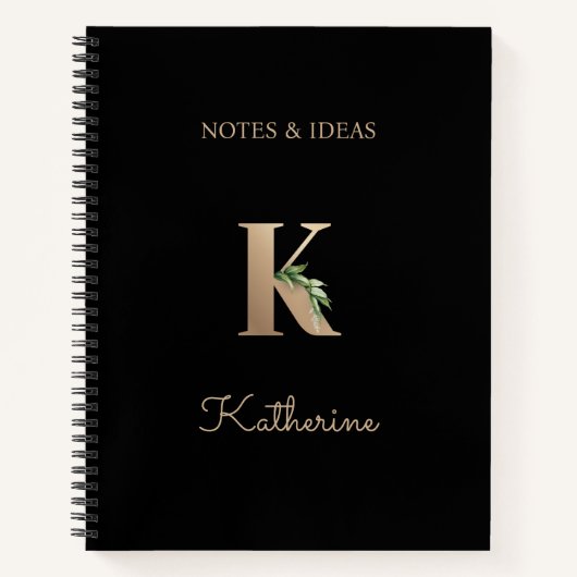 ボタニッエレガントクモノグラム文字K ノートブック (正面)