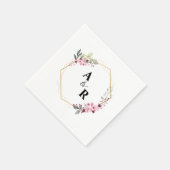 ボタニッエレガントクリーフモノグラムイニシャル結婚ズ スタンダードカクテルナプキン (角)