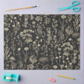 ボタニッエレガントクヴィンテージワイルドフラワーベージュブラック 薄葉紙 (クラフト)