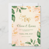 ボタニッエレガントク保存の日付カード 招待状 (正面)