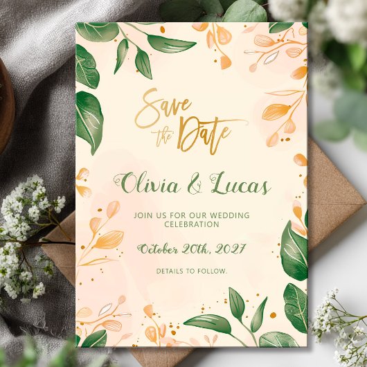 ボタニッエレガントク保存の日付カード 招待状