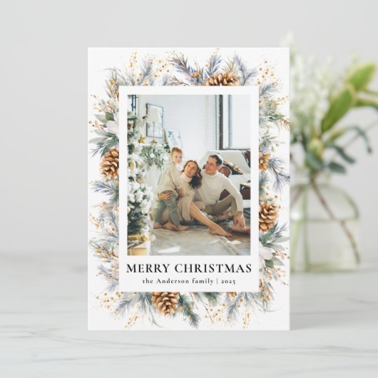 ボタニッエレガントク写真枠メリークリスマス シーズンカード (スタンド正面)