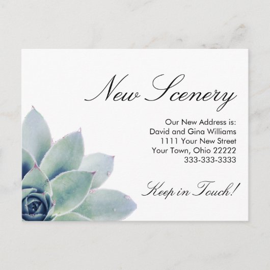 ボタニッエレガントク多肉性の新しいホームムービング 案内ポストカード (正面)