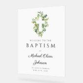 ボタニッエレガントク宗教十字洗礼歓迎 アクリルサイン (傾斜)