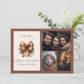 ボタニッエレガントク弓クリスマス三枚写真 シーズンカード (スタンド正面)