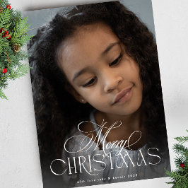 ボタニッエレガントク書道クリスマスワンフォト シーズンカード