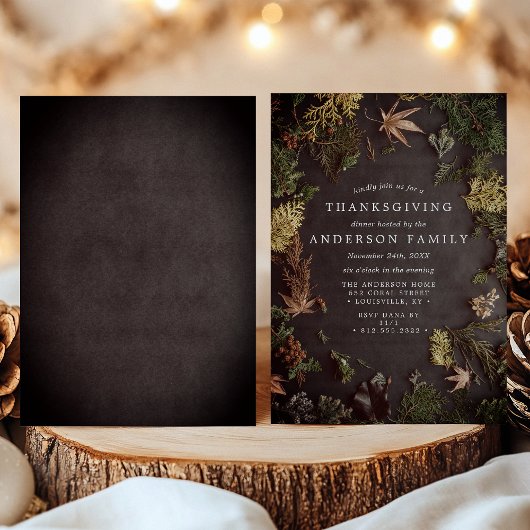 ボタニッエレガントク秋の葉感謝祭ディナー 招待状