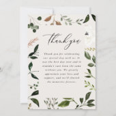 ボタニッエレガントク素朴の緑ありがとうシック サンキューカード (裏面)