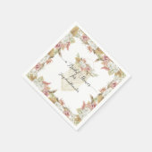 ボタニッエレガントク素朴グリーンリーフローラブライダル スタンダードカクテルナプキン (角)