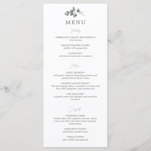 ボタニッエレガントク結婚のフラットメニュー メニュー (正面)