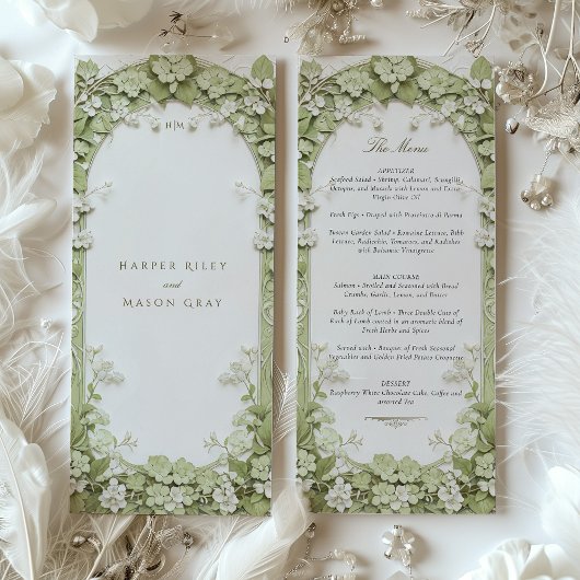 ボタニッエレガントク結婚のメニューカード 招待状