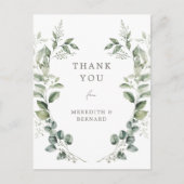 ボタニッエレガントク結婚の感謝はがき ポストカード (正面)