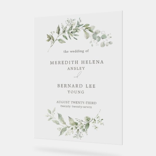 ボタニッエレガントク結婚の歓迎 アクリルサイン (傾斜)