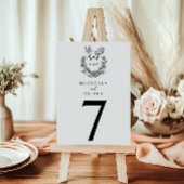 ボタニッエレガントク結婚ドブのカップルのイニシャル テーブルナンバー