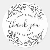 ボタニッエレガントク結婚式の引き出物ありがとう ラウンドシール (正面)