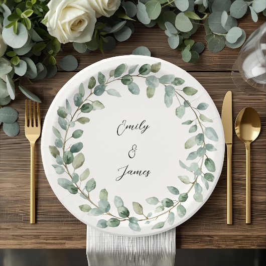 ボタニッエレガントク緑化結婚紙プレート ペーパープレート