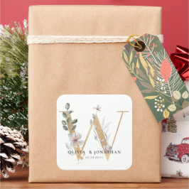 ボタニッエレガントク緑化金ゴールド結婚式の引き出物 スクエアシール