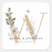 ボタニッエレガントク緑化金ゴールド結婚式の引き出物 スクエアシール (正面)