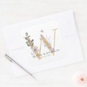 ボタニッエレガントク緑化金ゴールド結婚式の引き出物 スクエアシール (封筒)