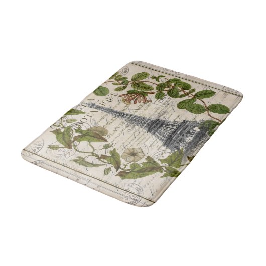 ボタニッエレガントク葉パリエッフェル塔 バスマット (アングル)