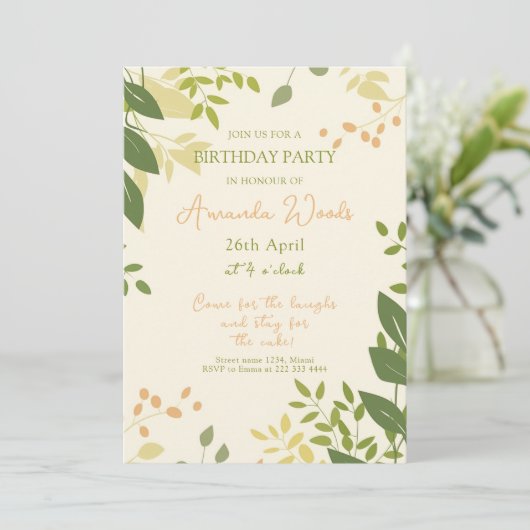 ボタニッエレガントク誕生日パーティー 招待状 (スタンド正面)