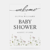 ボタニッエレガントク野草の赤ちゃんシャワー アクリルサイン (正面)