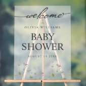 ボタニッエレガントク野草の赤ちゃんシャワー アクリルサイン (ニュートラル)