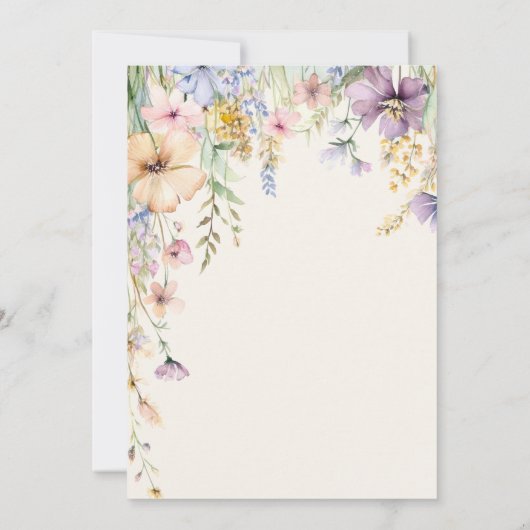 ボタニッエレガントク野草の赤ちゃんシャワー 招待状 (裏面)