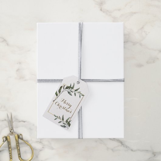 ボタニッエレガントク金箔フレームクリスマスフォト ギフトタグ (より糸付き)