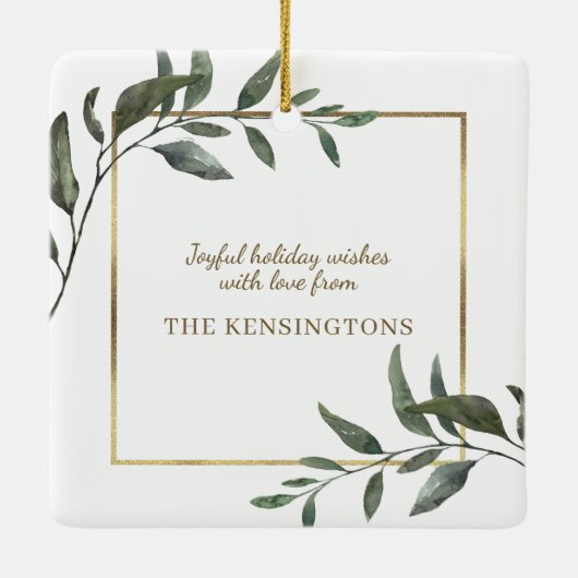 ボタニッエレガントク金箔フレームクリスマスフォト セラミックオーナメント (裏面)