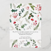 ボタニッエレガントク3フォトメリークリスマス金ゴールド 箔シーズンカード (裏面)