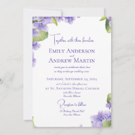 ボタニッエレガントク・ウォーター・カラー・ヴィオ結婚レット 招待状