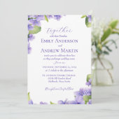 ボタニッエレガントク・ウォーター・カラー・ヴィオ結婚レット 招待状 (スタンド正面)