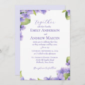 ボタニッエレガントク・ウォーター・カラー・ヴィオ結婚レット 招待状 (正面/裏面)