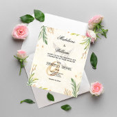 ボタニッエレガントク・グリーナリー・ドーブ&リングや輪ズ結婚 招待状