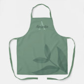 ボタニッエレガントク・グリーン・モノグラム エプロン (正面)