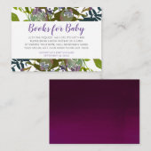 ボタニッエレガントク、ブックカードを持って来る赤ちゃんシャワー エンクロージャーカード (正面/裏面)