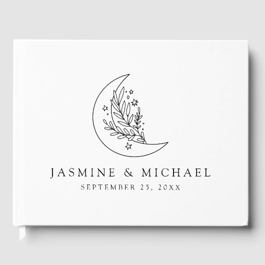 ボタニッエレガントク・ムーン・アンド・スターズ・フォト結婚ズ ゲストブック (正面)