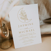 ボタニッエレガントク・ムーン・アンド・スターズ・金ゴールド結婚ズ 招待状